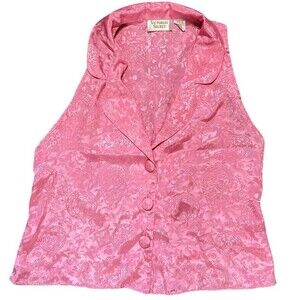 Victorias Secret Gold Label Top Women’s Medium Pink Floral Paisley Coquette